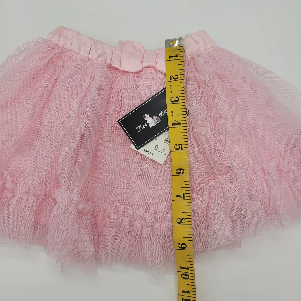 Gymboree Pink Tutu Skirt Tulle Bow Elastic Waist Diaper Cover Size 12-18mo NEW